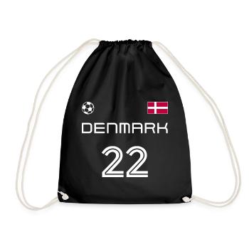 Danmark 2022 Denmark Jersey Football Fan - Drawstring Bag - black - Front