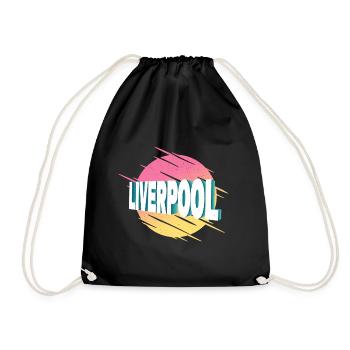 Liverpool Angleterre Royaume-Uni Royaume-Uni City Font - Sac de sport léger - noir - Devant