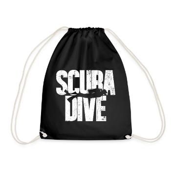 Scuba Love Diver Silhouette - Turnbeutel - Schwarz - Vorne