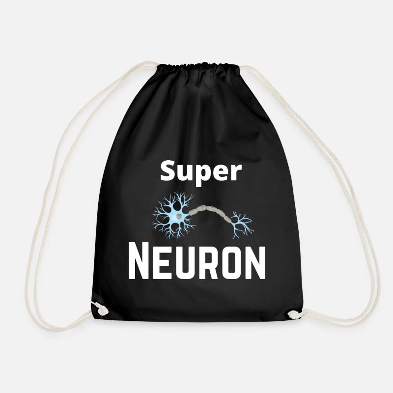Super Neuron Network - Drawstring Bag - black