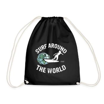 SURF around the World - Drawstring Bag - black - Front