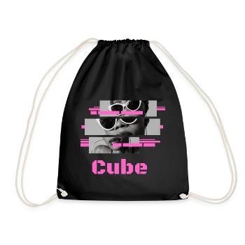 Sonnenbrille "Pink" Cube - Turnbeutel - Schwarz - Vorne