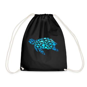 Water turtle Fish Sea creatures - Drawstring Bag - black - Front