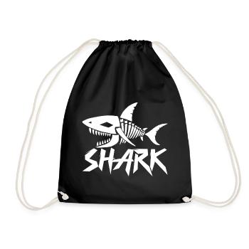 Shark skeleton - Drawstring Bag - black - Front