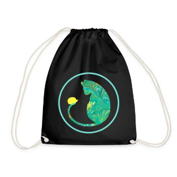 Chat avec hérisson E 71 - Sac de sport léger - noir - Devant