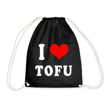 Ich liebe Tofu - Turnbeutel - Schwarz - Vorne