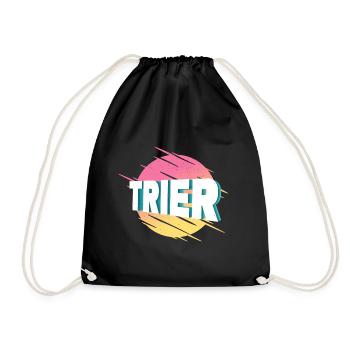 Trier Germany City Font Vintage Retro - Drawstring Bag - black - Front