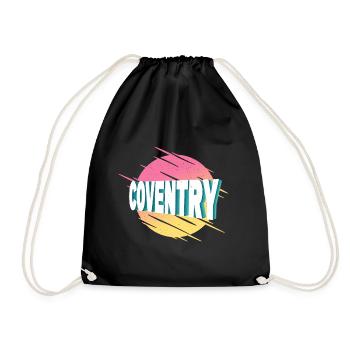 Coventry England United Kingdom UK City Font - Drawstring Bag - black - Front