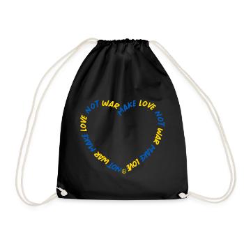 Make Love No War Peace Ukraine - Drawstring Bag - black - Front