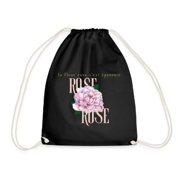 La fleur rose épanouie - Drawstring Bag - black - Front
