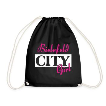 Bielefeld City Girl Städtenamen Outfit - Turnbeutel - Schwarz - Vorne