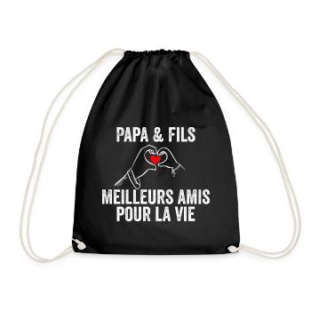 Papa Et Fils Meilleurs Amis Pour La Vie | Cadeau - Sac de sport léger - noir - Devant
