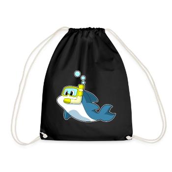 Dolphin Diver Snorkel Diving - Drawstring Bag - black - Front