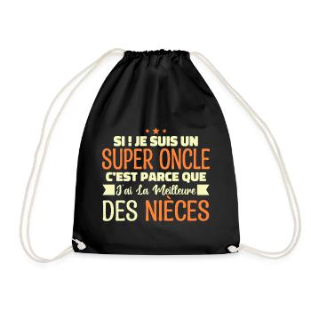 Super Oncle | Cadeau Famille Nièce Tonton Humour - Sac de sport léger - noir - Devant