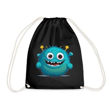 Petit monstre bleu - Sac de sport léger - noir - Devant