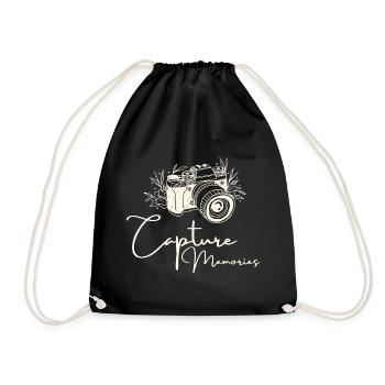 Photographie Citation Capturer des souvenirs - Sac de sport léger - noir - Devant