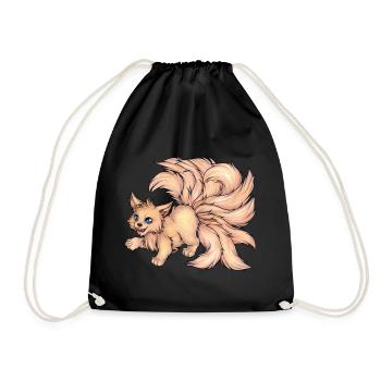 Kitsune Fuchs Fuchsgeist Inari Japan Mythologie - Turnbeutel - Schwarz - Vorne