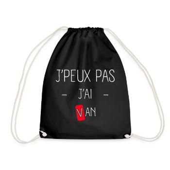 j'peux pas j'ai van - Sac de sport léger - noir - Devant