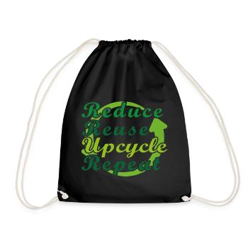 Reduce Reuse Upcycle Repeat - Turnbeutel - Schwarz - Vorne