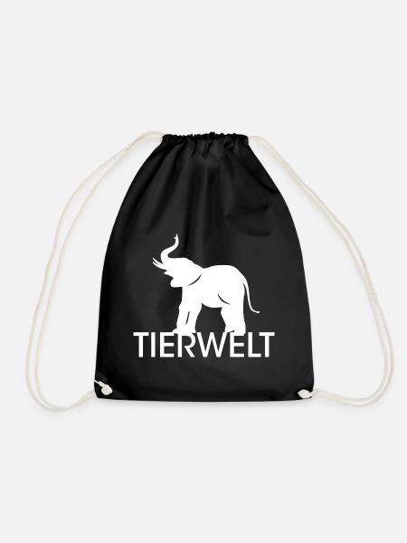 Tierwelt Elefant Symbol Logo Rüssel Tiere Icon - Turnbeutel - Schwarz