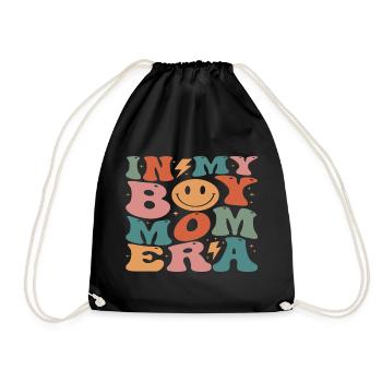 Colorful Design with Vintage Smile and Symbols - Drawstring Bag - black - Front