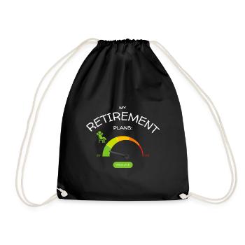 Retirement Plans: Relaxed Low Stress Levels - Drawstring Bag - black - Front