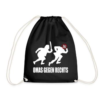 Omas gegen rechts - Turnbeutel - Schwarz - Vorne