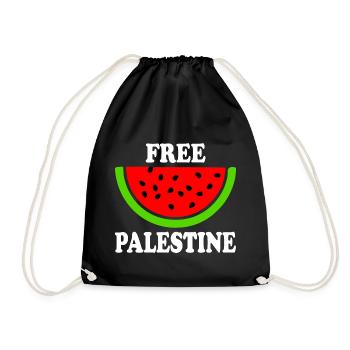 Free palestine - Wassermelone Melone - Turnbeutel - Schwarz - Vorne