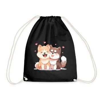Chiens Amour Câlin Câlin Coeur Mignon Mignon - Sac de sport léger - noir - Devant