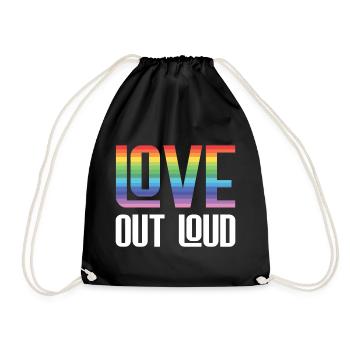 Mois de la fierté LGBTQ - Love Out Loud - Sac de sport léger - noir - Devant