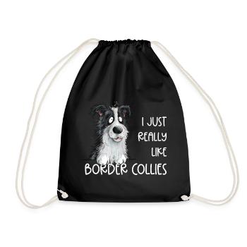 Droll border collie chien dicton - Sac de sport léger - noir - Devant