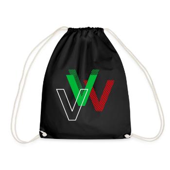 Letter V - Drawstring Bag - black - Front