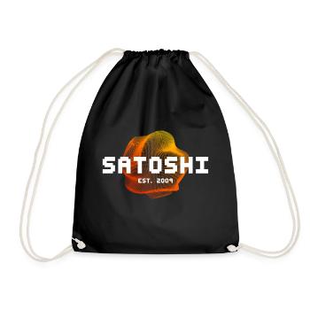 Satoshi Nakamoto est. 2009 Blockchain Bitcoin - Drawstring Bag - black - Front