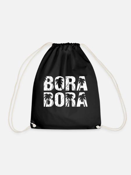 Bora Bora Palmen Pazifik Palmeninsel - Turnbeutel - Schwarz