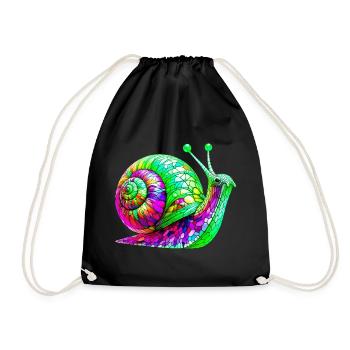 Snail - Drawstring Bag - black - Front