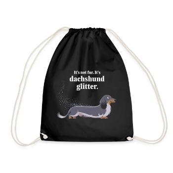 Teckel paillettes drôle chien design - Sac de sport léger - noir - Devant