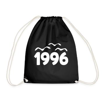 1996 Year Birthday Vintage 1996 - Drawstring Bag - black - Front