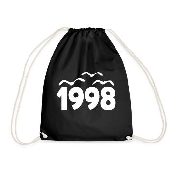 1998 Year Birthday Vintage 1998 - Drawstring Bag - black - Front