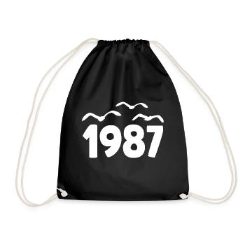 1987 Jahr Geburtstag Jahrgang 1987 - Turnbeutel - Schwarz - Vorne
