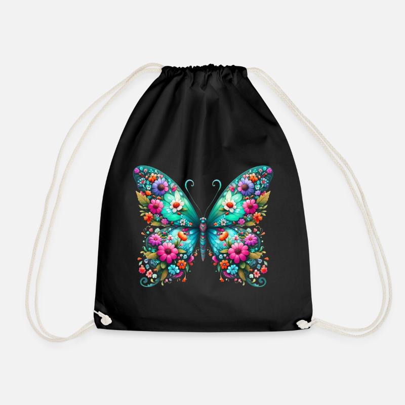 Schmetterling - Turnbeutel - Schwarz