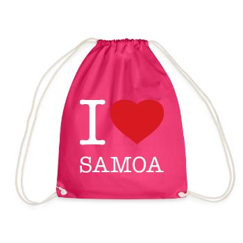 I LOVE SAMOA - Drawstring Bag - fuchsia - Front