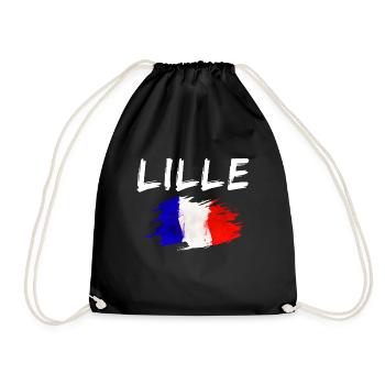 Lille Frankreich Flagge Stadt Lille - Turnbeutel - Schwarz - Vorne