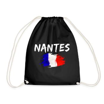 Nantes Frankreich Flagge Stadt Nantes - Turnbeutel - Schwarz - Vorne
