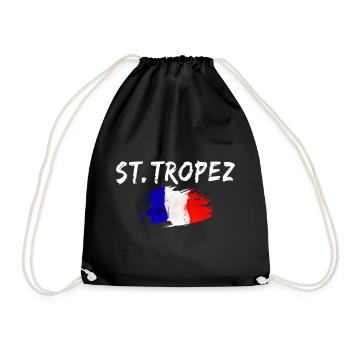 St. Tropez Frankreich Flagge Saint Tropez - Turnbeutel - Schwarz - Vorne