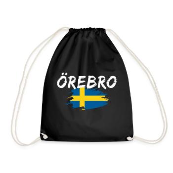Örebro Flagge Schweden - Turnbeutel - Schwarz - Vorne