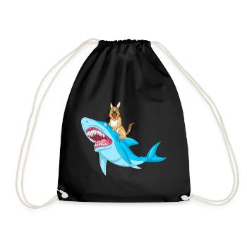 Balade en requin berger allemand - Sac de sport léger - noir - Devant