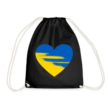 Ukraine Herz - Turnbeutel - Schwarz - Vorne