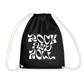 Conception de typographie rock and roll - Sac de sport léger - noir - Devant
