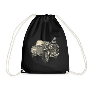 Side-car moto vintage - Sac de sport léger - noir - Devant