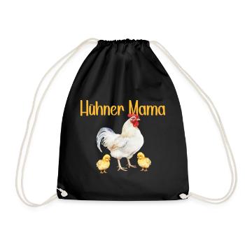 Hühner Mama Muttertag Mutterschaft Mama Elternteil - Turnbeutel - Schwarz - Vorne